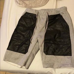 Grey and black shorts